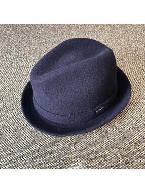 Kangol Wool Player Fedora Hat Dark Blue Small 6447BC